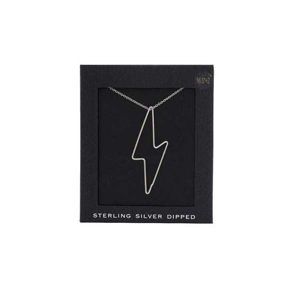 14k Gold Dipped Lightning Bolt Charm Necklace - Picture 2 of 5